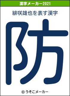 緋咲雄也の21年を表す漢字は 防