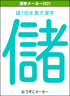 縫100の2021年の漢字メーカー結果