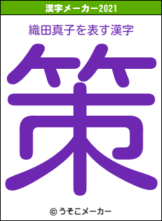 織田真子の2021年の漢字メーカー結果