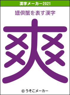 罎倶蟹の2021年の漢字メーカー結果