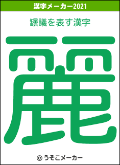 罎議の2021年の漢字メーカー結果