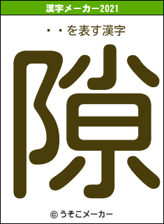 罽Ϻの2021年の漢字メーカー結果