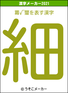 羃√璽の2021年の漢字メーカー結果
