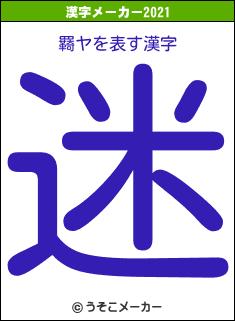 羇ヤの2021年の漢字メーカー結果