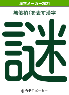 羔俄梢(の2021年の漢字メーカー結果