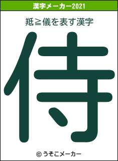 羝≧儀の2021年の漢字メーカー結果