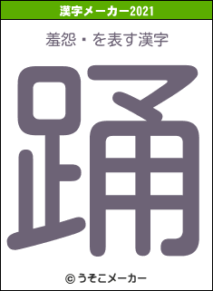 羞怨夒の2021年の漢字メーカー結果