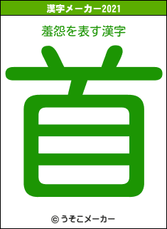 羞怨の2021年の漢字メーカー結果