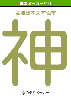 羞掩畿の2021年の漢字メーカー結果