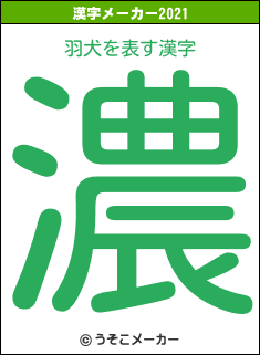 羽犬の2021年の漢字メーカー結果