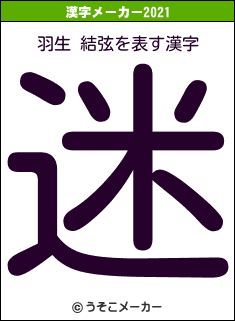 羽生 結弦の2021年の漢字メーカー結果