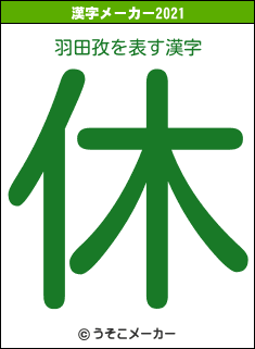 羽田孜の2021年の漢字メーカー結果