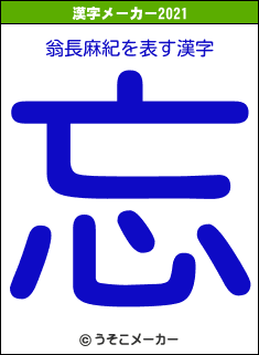 翁長麻紀の2021年の漢字メーカー結果