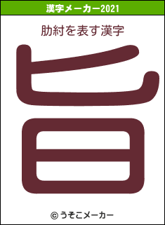 肋紂の2021年の漢字メーカー結果