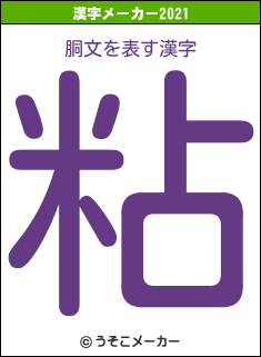 胴文の2021年の漢字メーカー結果