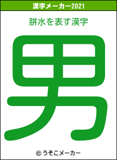 胼水の2021年の漢字メーカー結果