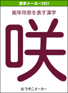 能年玲奈の2021年の漢字メーカー結果