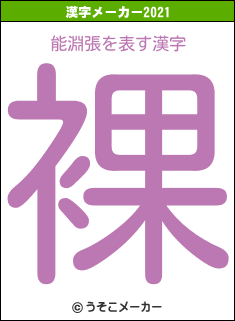 能淵張の2021年の漢字メーカー結果