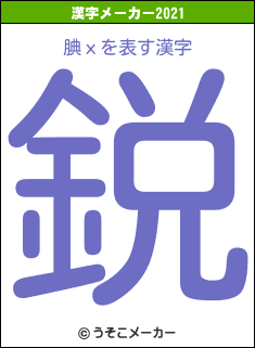 腆хの2021年の漢字メーカー結果