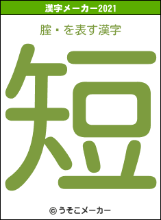 腟鋇の2021年の漢字メーカー結果