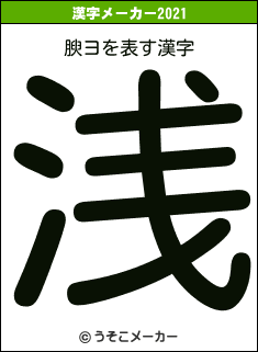 腴ヨの2021年の漢字メーカー結果