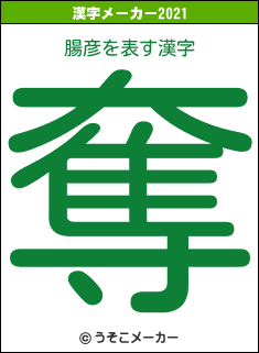 腸彦の2021年の漢字メーカー結果