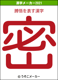 膊悟の2021年の漢字メーカー結果