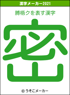 膊梧クの2021年の漢字メーカー結果