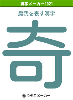 膓我の2021年の漢字メーカー結果