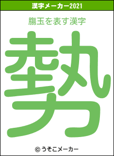 膓玉の2021年の漢字メーカー結果