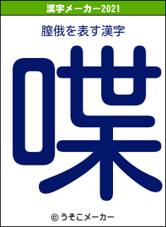 膣俄の2021年の漢字メーカー結果