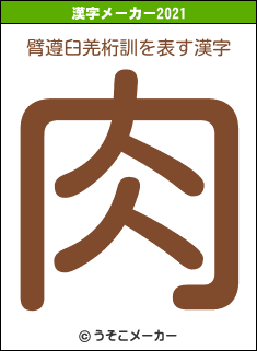 臂遵臼羌桁訓の2021年の漢字メーカー結果