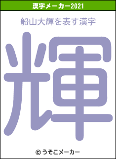 船山大輝の2021年の漢字メーカー結果