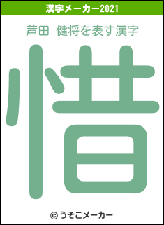 芦田 健将の2021年の漢字メーカー結果