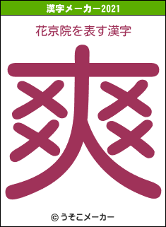 花京院の2021年の漢字メーカー結果