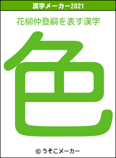 花柳仲登嗣の2021年の漢字メーカー結果