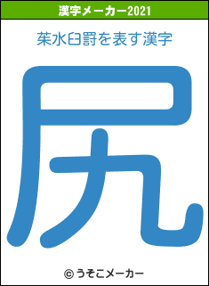 茱水臼罸の2021年の漢字メーカー結果