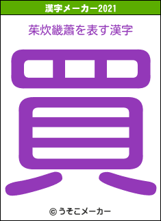 茱炊畿蕭の2021年の漢字メーカー結果