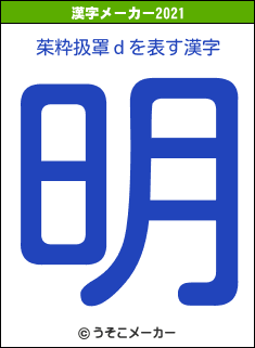 茱粋扱罩ｄの2021年の漢字メーカー結果