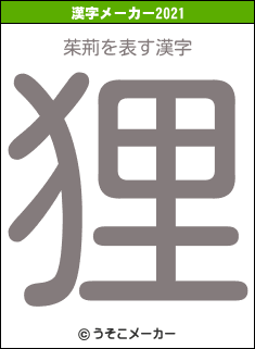 茱荊の2021年の漢字メーカー結果