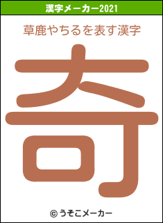 草鹿やちるの2021年の漢字メーカー結果