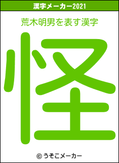 荒木明男の2021年の漢字メーカー結果