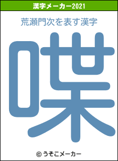 荒瀬門次の2021年の漢字メーカー結果