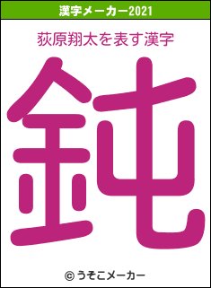 荻原翔太の2021年の漢字メーカー結果