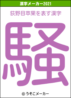 荻野目苹果の2021年の漢字メーカー結果