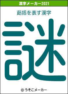 莇括の2021年の漢字メーカー結果