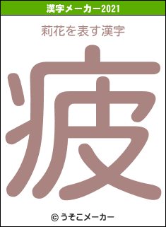 莉花の2021年の漢字メーカー結果