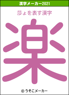 莎ょの2021年の漢字メーカー結果