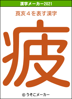 莨亥４の2021年の漢字メーカー結果