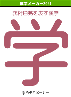 莪桁臼羌の2021年の漢字メーカー結果